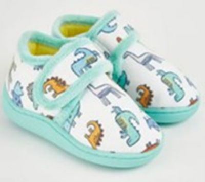 Product recall: White all over print dinosaur slipper