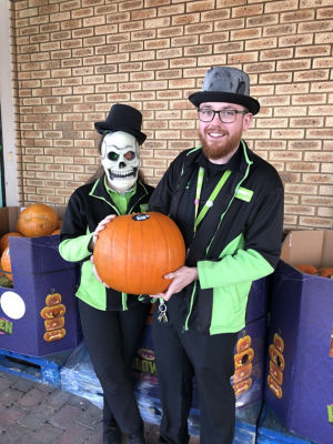 Colleagues at Asda Downpatrick get into the Halloween spirt
