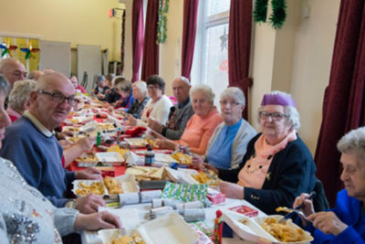 Pensioners enjoyed festive fish and chips with Asda Taunton