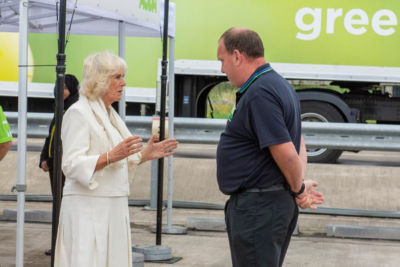 The Duchess of Cornwall with Asda Bristol CDC general manager Chris Tilly
