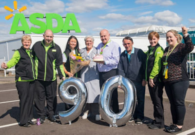 Asda Dundee Kirkton customer Margaret Finnie's 90th birthday