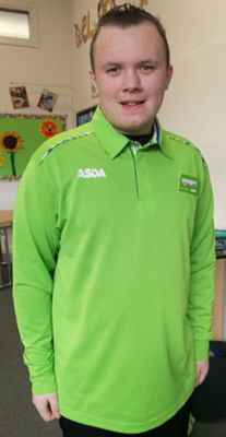 Tor Bank School pupil Josh Halliday on placement at Asda Dundonald