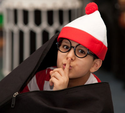 Pupil Haroun enjoys Elmfield School for Deaf Children's World Book Day activity