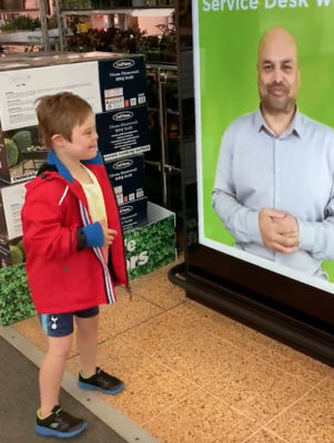 Sign language welcome at Asda Longwell Green makes Ernie Conway smile