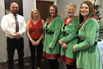 Volunteers at the Christmas party
