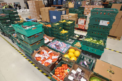 Fresh produce at the FareShare East Midlands depot opened with support from Asda