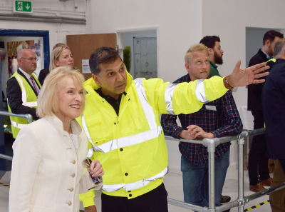 Volunteer manager Sadiq Ahamed with FareShare patron Rosemary Conley