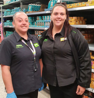 Crystal Harwood and Kealey Smith from Asda Farnworth