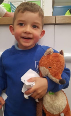 Patrick with Foxy at Asda Felling