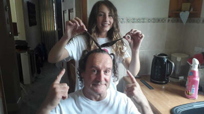 Gareth Williams from Asda Shrewsbury had his head shaved for Dementia UK