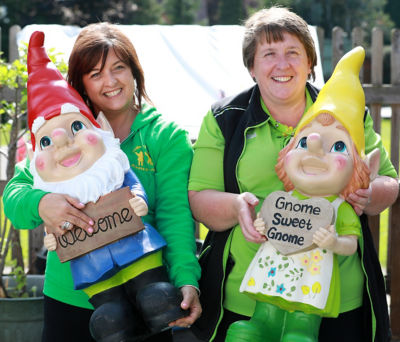 Jo Attwood from the nursery with Asda Shirley community champion Sandra Grice