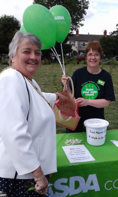 Asda Grimsby community champion Lynn Bailey with the local mayor