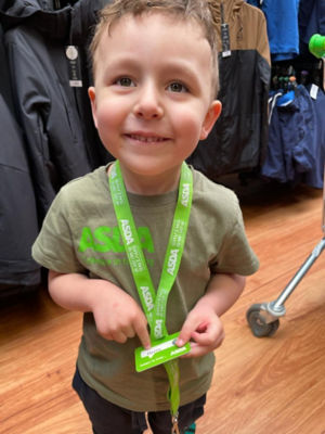 Three-year-old Harry Blagg loves helping at Asda Handsworth in Sheffield