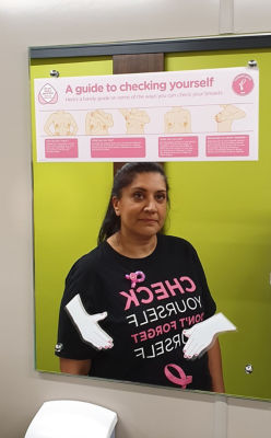 Asda Hayes colleague Angela backs Tickled Pink campaign after finding lump during check