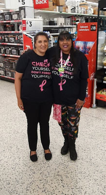 Asda Hayes colleague Angela backs Tickled Pink campaign after finding lump during check