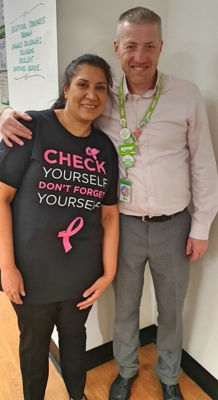 Asda Hayes colleague Angela backs Tickled Pink campaign after finding lump during check