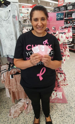 Asda Hayes colleague Angela backs Tickled Pink campaign after finding lump during check