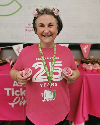 Helen Middleton from Asda Thornaby is one of four "breast friends" supporting Asda Tickled Pink