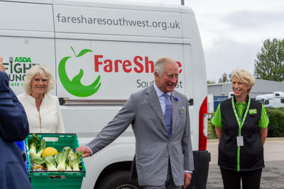 The Prince of Wales and the Duchess of Cornwall visit Asda Bristol distribution centre