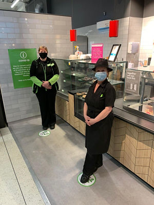 Asda Huntly cafe manager Susan Fisher and checkouts colleague Tracy Bean