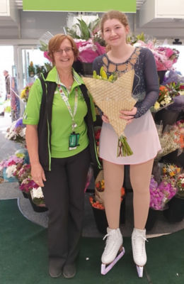 Michelle Baxter from Asda Basingstoke is competing in ice skating tournaments