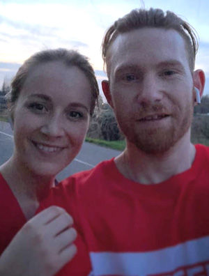 Asda Biggleswade colleague Brendon Cormano with fiancee Tanya Hill