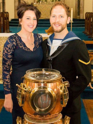 Asda colleague Yvonne Johns' son James Hutchinson with wife Sian