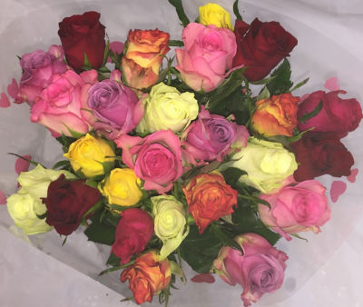 Asda multi-coloured roses