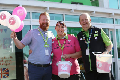 Dannii Connah at Asda Kingswood in Hull supports Tickled Pink