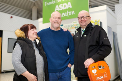 Emotional reunion for shopper Mark as he meets Asda security colleague who saved his life