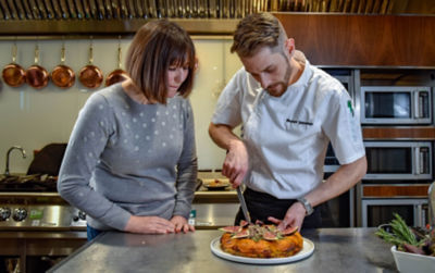 Blogger Sophie Skipp with Asda development chef Andrew Johnston