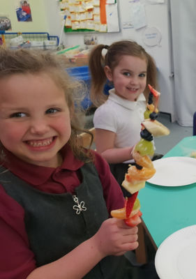 Clare Jones from our Newport Isle of Wight store teaching pupils at Barton Primary School about healthy eating