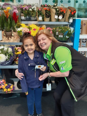 Teresa Davidson from Asda Ipswich Stoke Park supports Deja's Operation Spread A Smile
