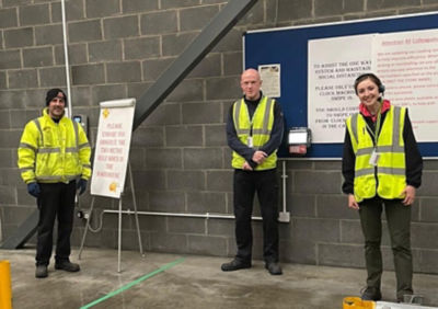 Isla Fairfield with colleagues at the Asda Grangemouth warehouse