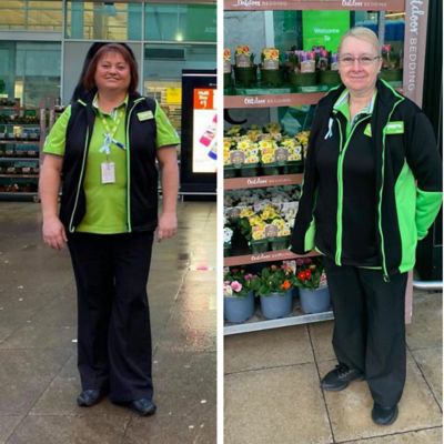 Jo Thomas and Julie Davies from Asda Caerphilly