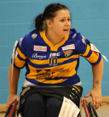 Jodie playing for Leeds Rhinos