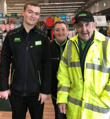 Joe Moran works at Asda Breck Road with his daughter Joanne Gardner and grandson Daniel