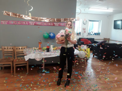 Katherine Grindley turns 18 at Asda Leith