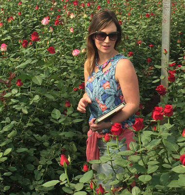 Asda roses buyer Sarah Oliver visiting a grower in Kenya