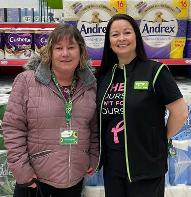 Asda Dundee Kirkton customer Pam Woolfield supports Asda Tickled Pink