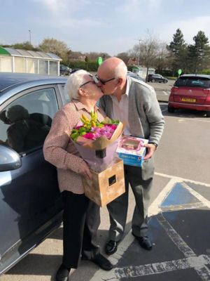 Ann and Harold Patrick celebrate their diamond wedding at Asda Derby