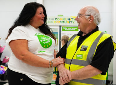 Asda Lowestoft handyman Jeff Drayton is like a father to community champion Bev Shipp