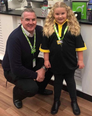 Asda Havant store manager Steve with Lily