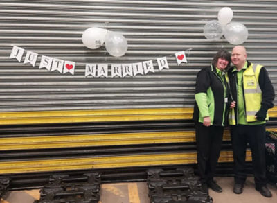 Tony Simpson and Debbie Johnson from Asda Long Eaton have got married
