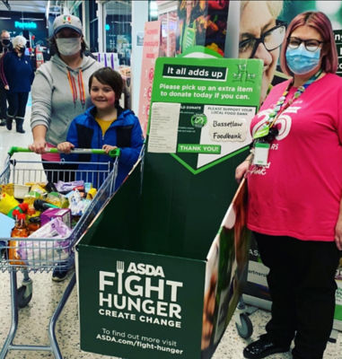 Lucas Waddell supports Bassetlaw Foodbank at Asda Worksop