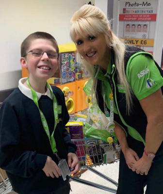 Mackenzie Morphey enjoys a behind the scenes tour of Asda Sittingbourne