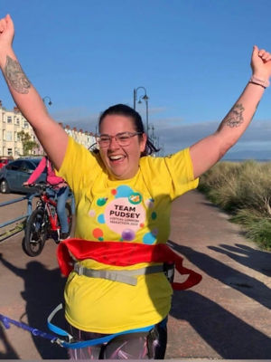 Kate Jones from Asda Pwllheli completed the virtual London Marathon for BBC Children in Need