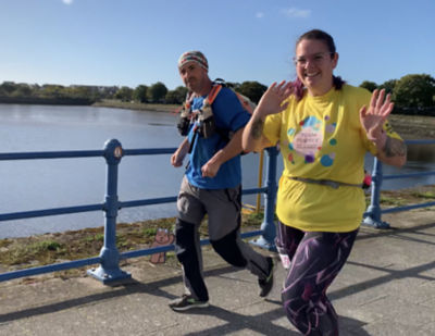 Kate Jones from Asda Pwllheli completed the virtual London Marathon for BBC Children in Need