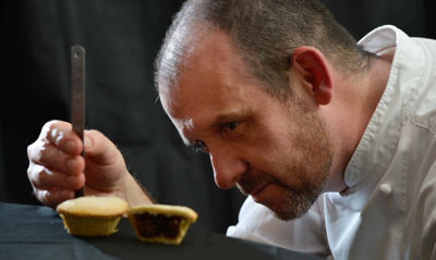 Asda chef Mark Richmond testing mince pies