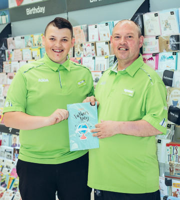 Father and son colleagues Aaron and Trevor Wilson at Asda Ballyclare
